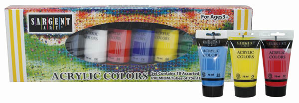 Acrílico Paint Set 10 Pieces / 10- 22 ML Acrylic Fluorescent Paint Tubes