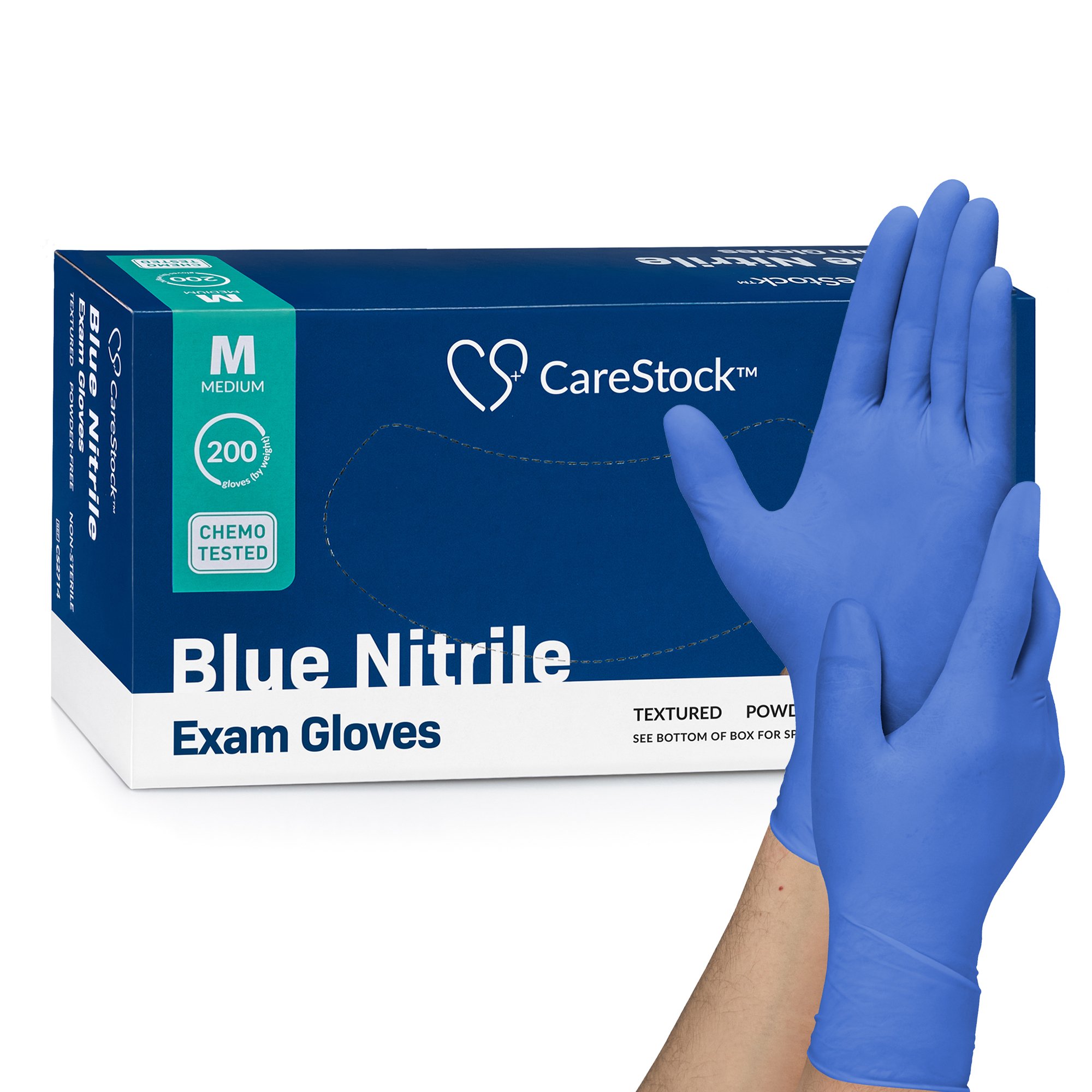 CareStock Nitrile Exam Glove, Medium, Blue MK 1230897