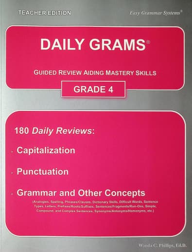 Daily Grams Grade 4 Teacher Edition