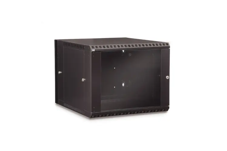 LINIER 9U 19in Swing-Out Wall Mount Cabinet with Glass Door