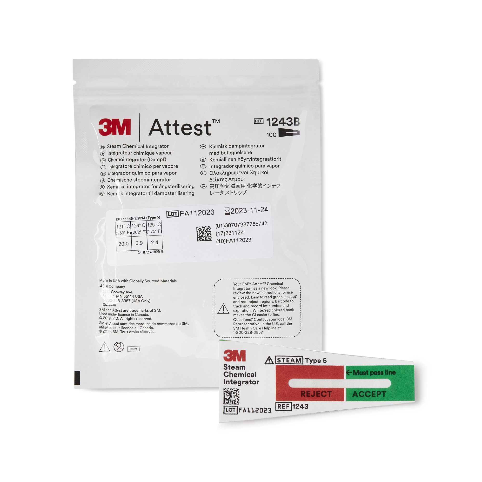 3M Attest Sterilization Chemical Integrator Strip MK 365492