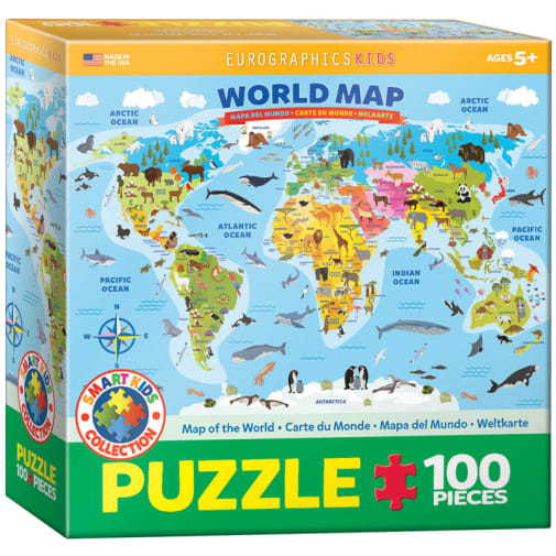 Eurographics Illustrated Map of the World Puzzle - 100 pieces