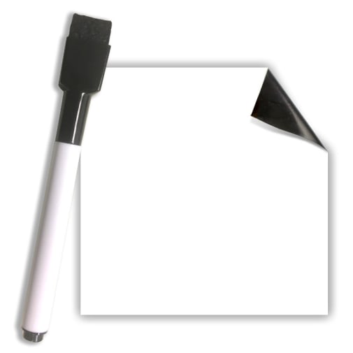 Dry Erase Stickables 3x3" - White with Dry Erase Marker (1 pack)