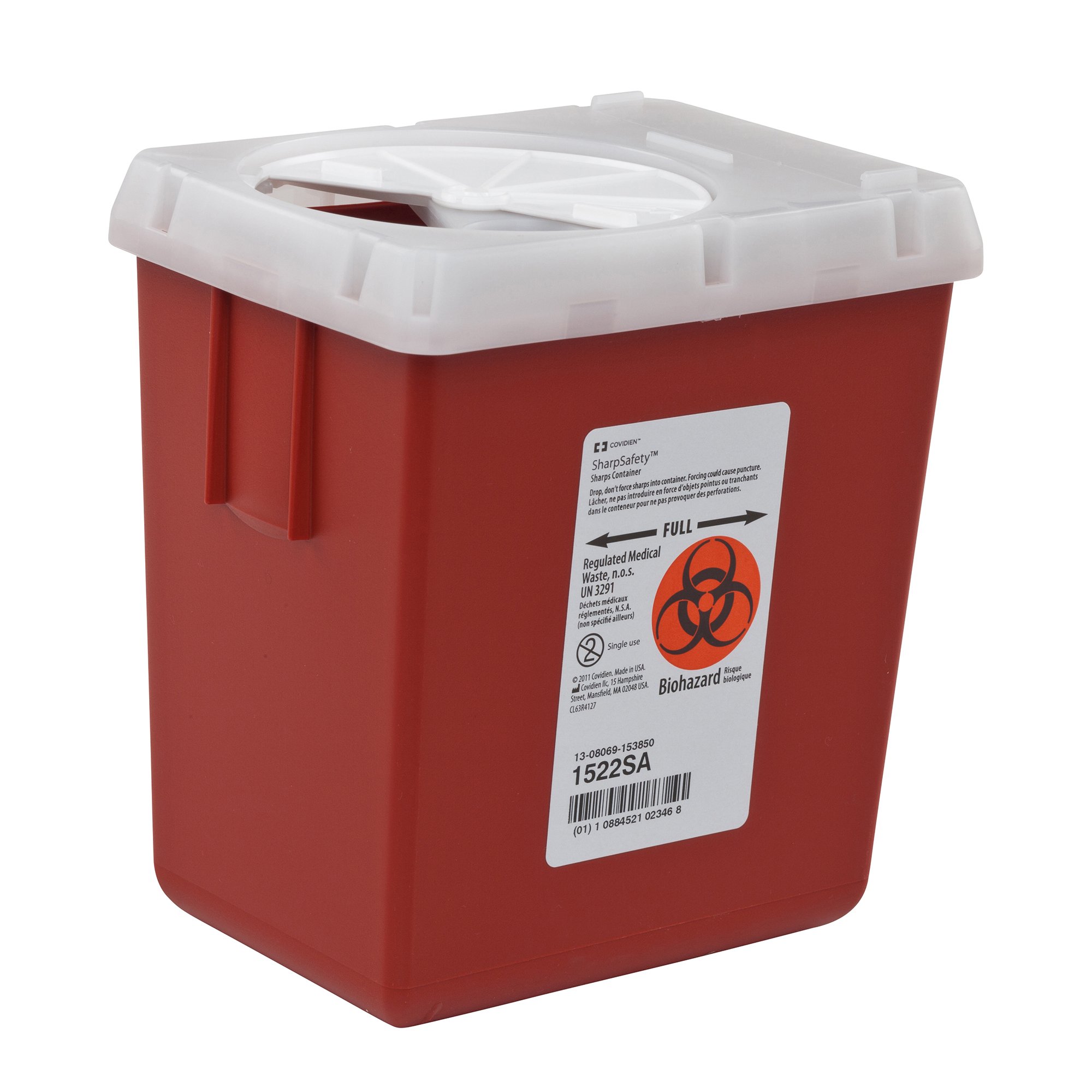 AutoDrop Phlebotomy Sharps Container, 2.2 Quart, 7 x 6 x 4 Inch MK 346911