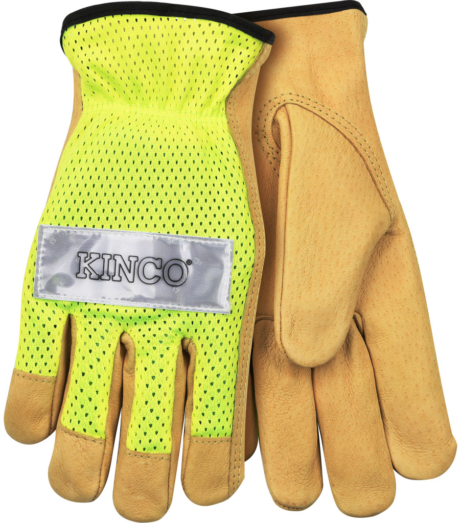 Hi-Vis Green Mesh & Grain Pigskin Palm, Green, large image number 0