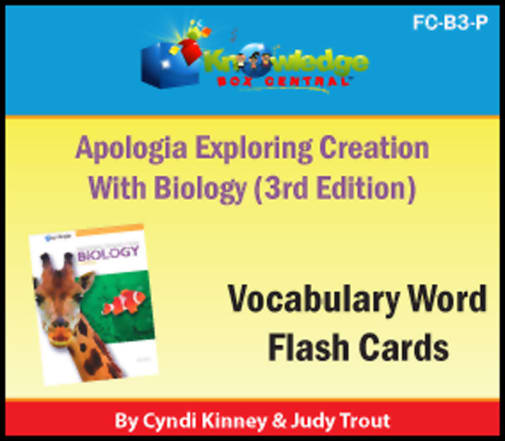 Apologia Exploring Creation With Biology 3rd Edition Vocabulary Flash Cards - Print