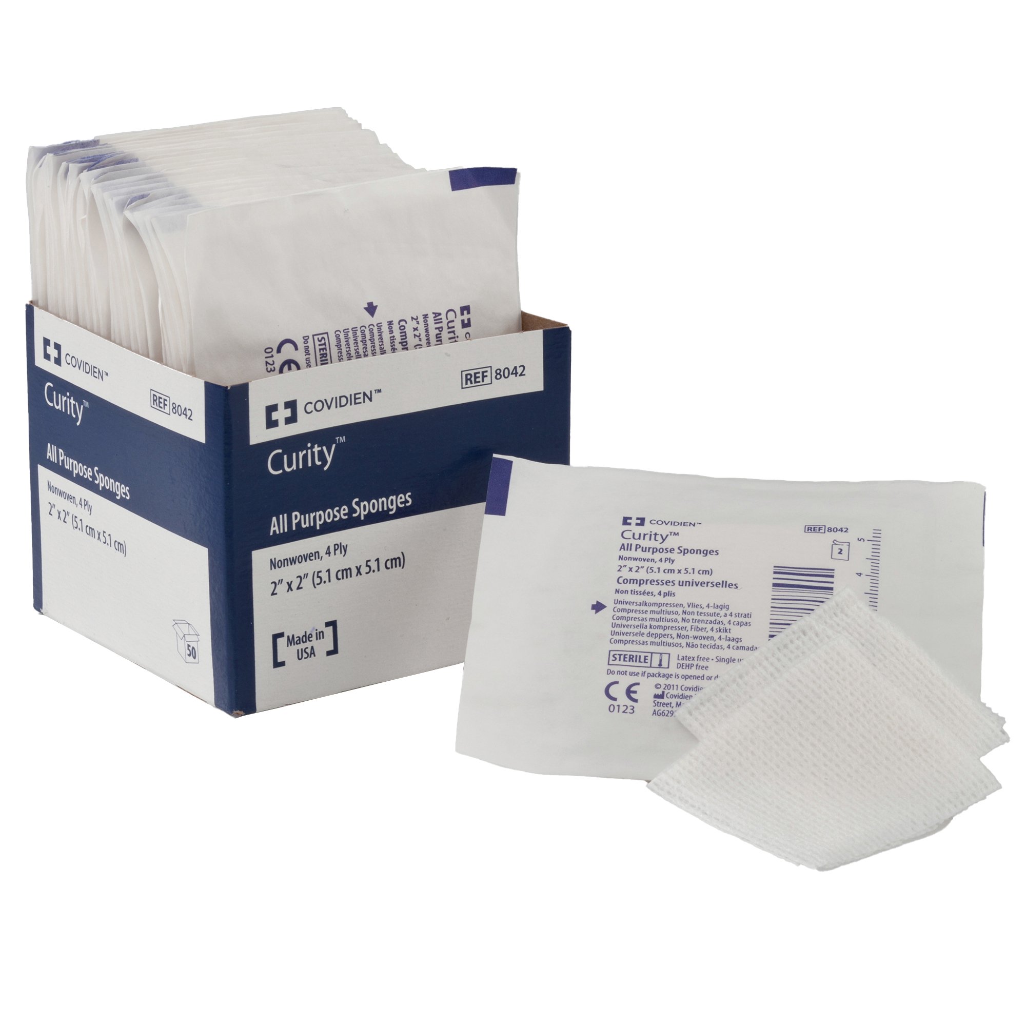 Curity Sterile Nonwoven Sponge, 3 x 3 Inch, 4-Ply MK 189400