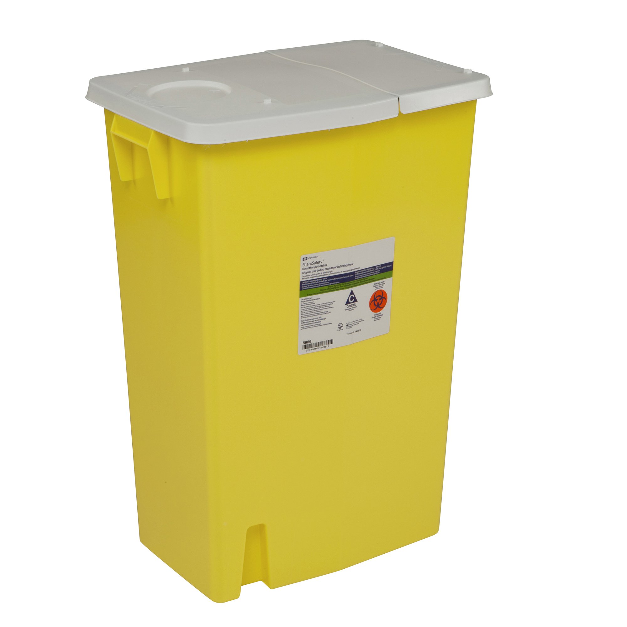 SharpSafety Chemotherapy Waste Container, 18 Gallon, 18.25 x 26 x 12.75 Inch MK 199289