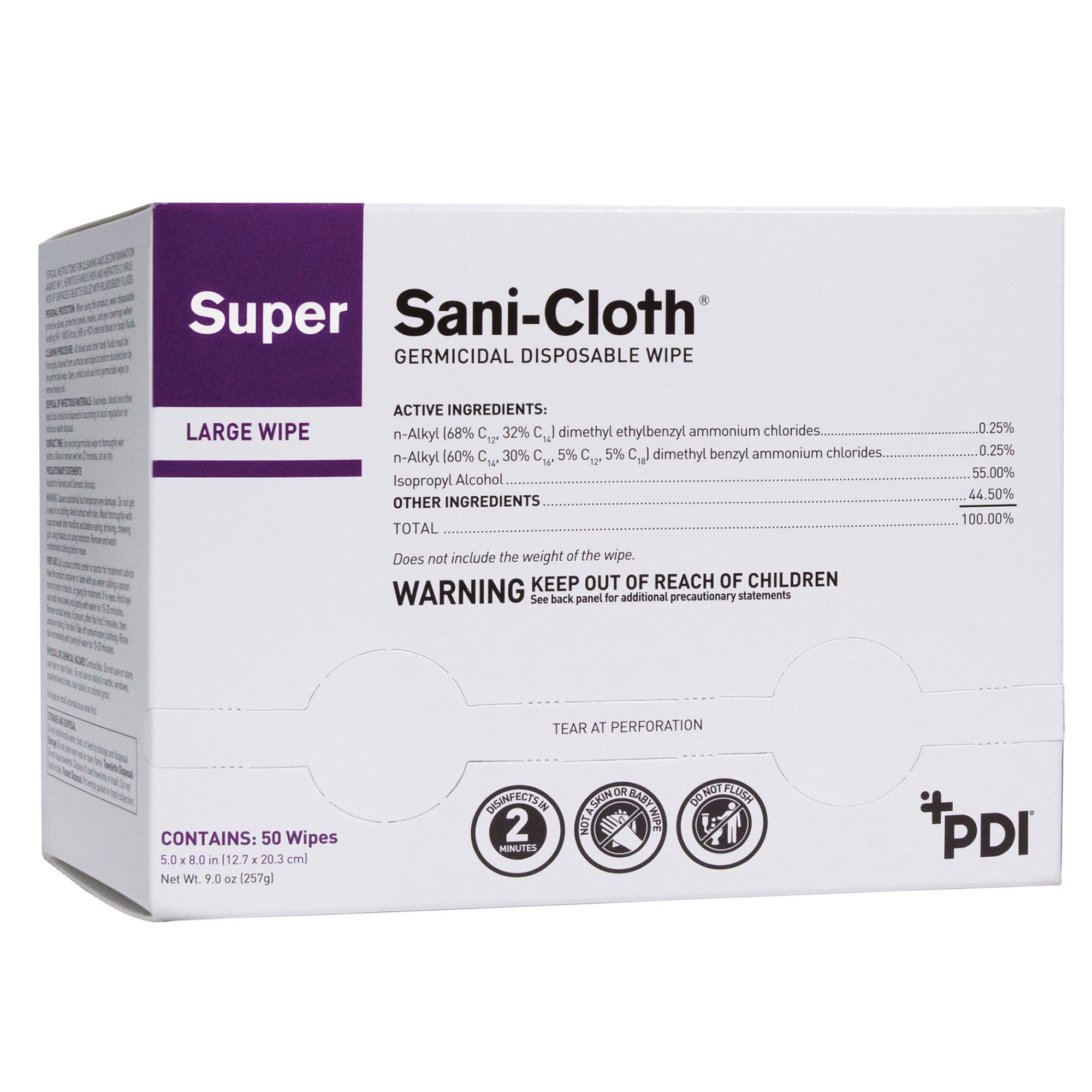 Super Sani-Cloth Large Germicidal Disinfectant Wipes, Individual Packets MK 297456