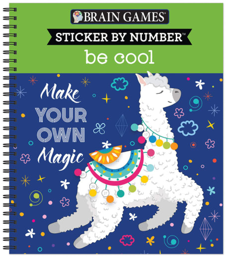 Sticker by Number: Be Cool! (Brain Games) 52 pages