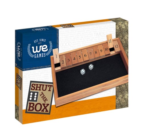 WE Games Wooden Shut the Box Dice Game