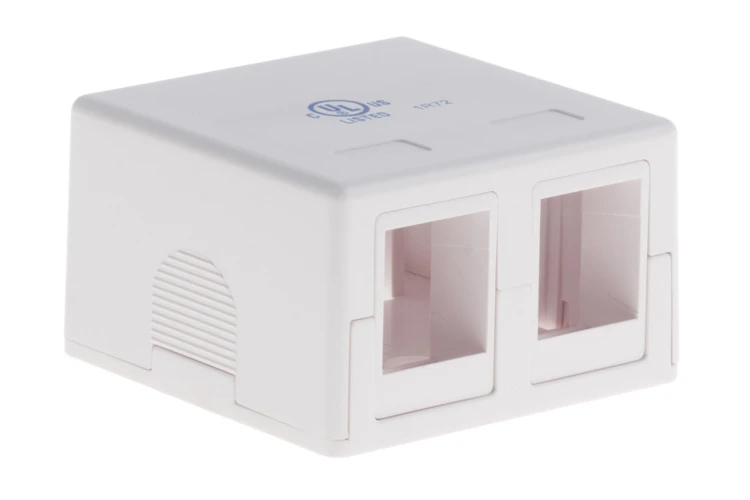 Keystone Surface Mount Box | 2 Port | White | Fast Shipping
