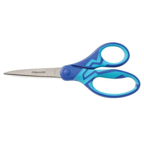 Fiskars Softgrip Left-Handed Pointed-Tip 7" Kids Scissors Lightning