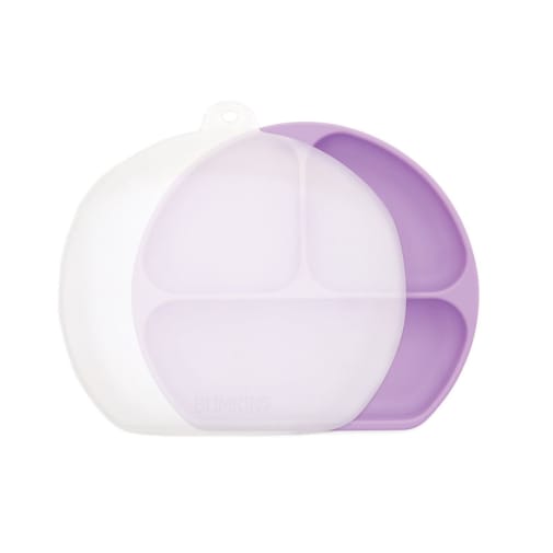Silicone Grip Dish 3 Section + Lid - Lavender