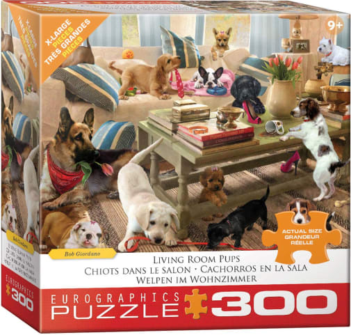 Living Room Pups Jigsaw Puzzle - 300 pieces