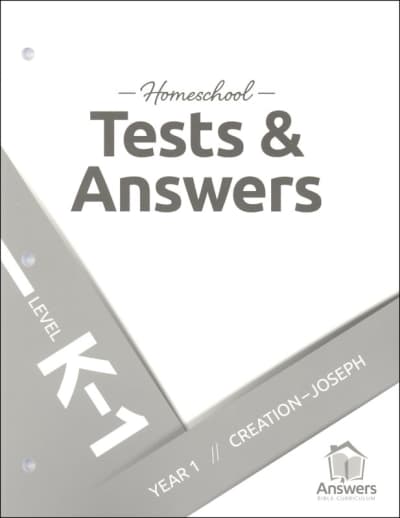 Answers Bible Curriculum Homeschool: K-1 Tests and Answers: Year 1