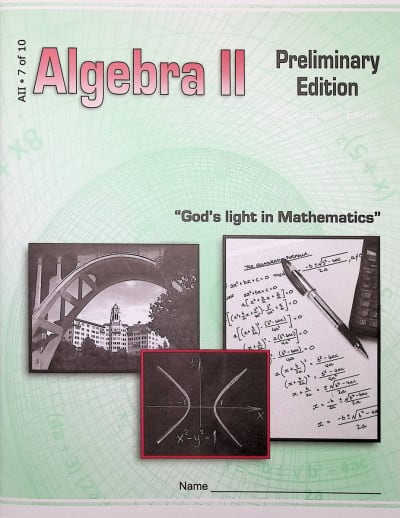 Algebra II LightUnit 7 Sunrise Edition Preliminary Edition