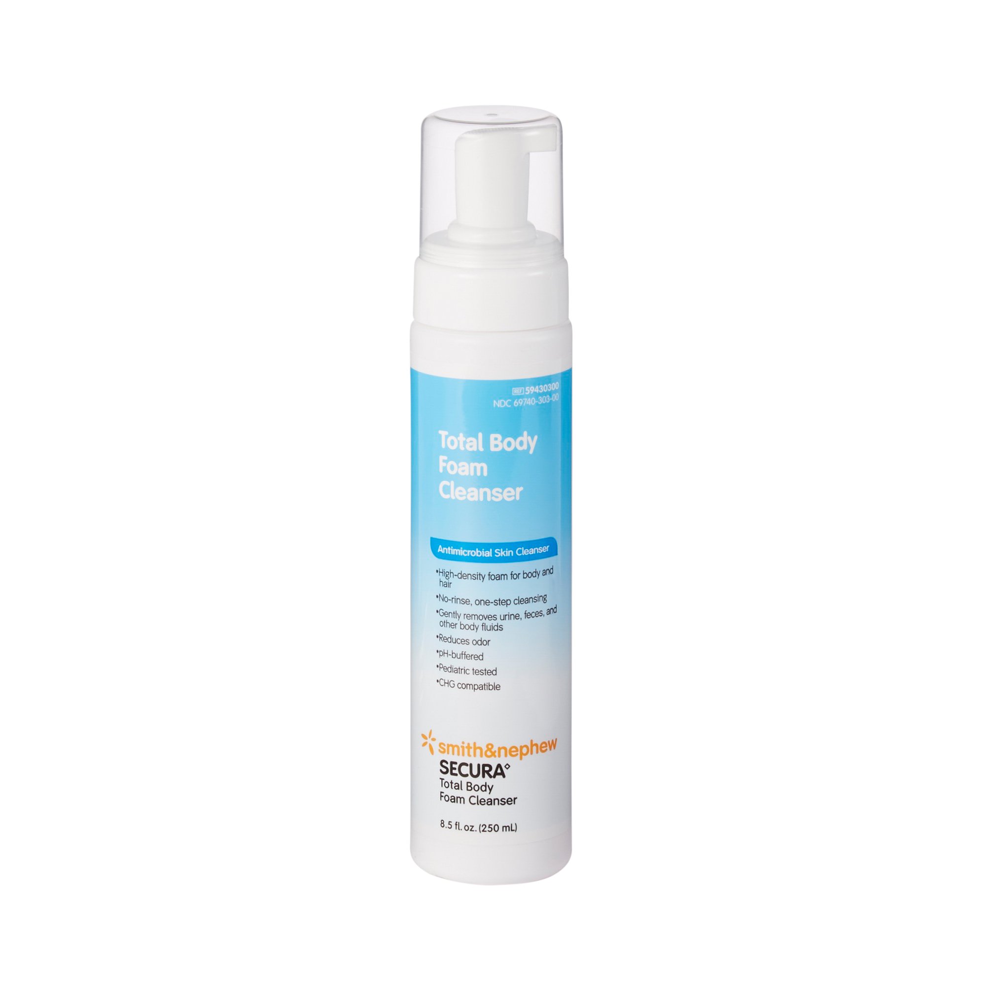 Secura Rinse-Free Foaming Body Wash, Antimicrobial, Scented, 8.5-oz. Pump Bottle MK 703360