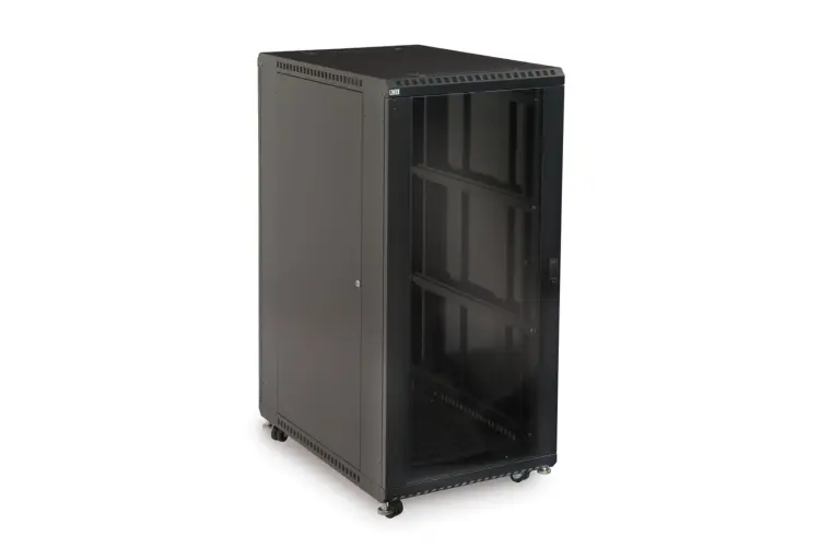 27U LINIER Server Cabinet - Glass/Solid Doors - 36in Depth