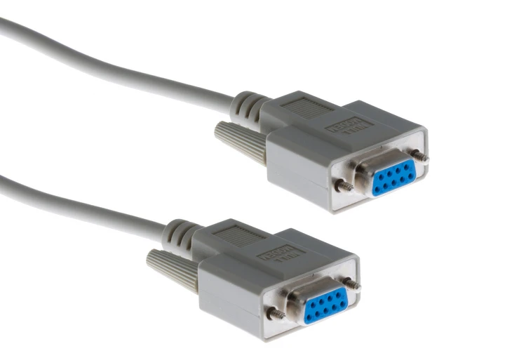 DB9 Female to Female Null Modem Cable, 25ft
