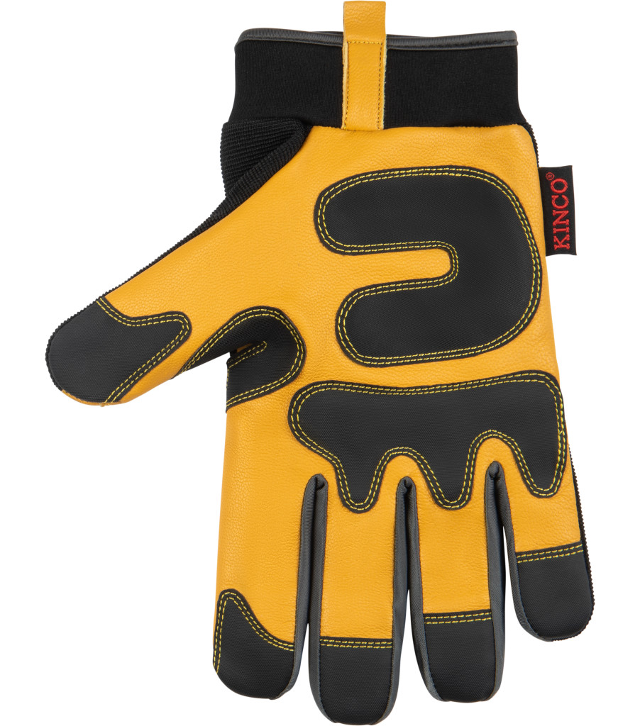 KincoPro&trade; Lined Premium Grain Goatskin & Synthetic Hybrid with Pull-Strap, Black, large image number 1