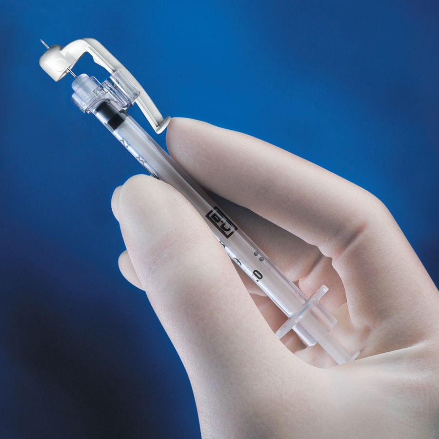 SafetyGlide 0.3 mL Insulin Syringe w/ Needle, 29 Gauge, 1/2 Inch Needle Length MK 403521
