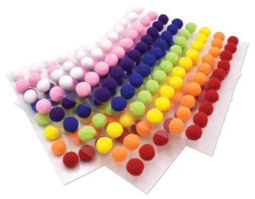 Peel-n-Stick Pom Pons - assorted colors (240 pieces)