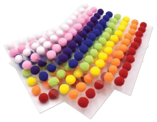 Peel-n-Stick Pom Pons - assorted colors (240 pieces)