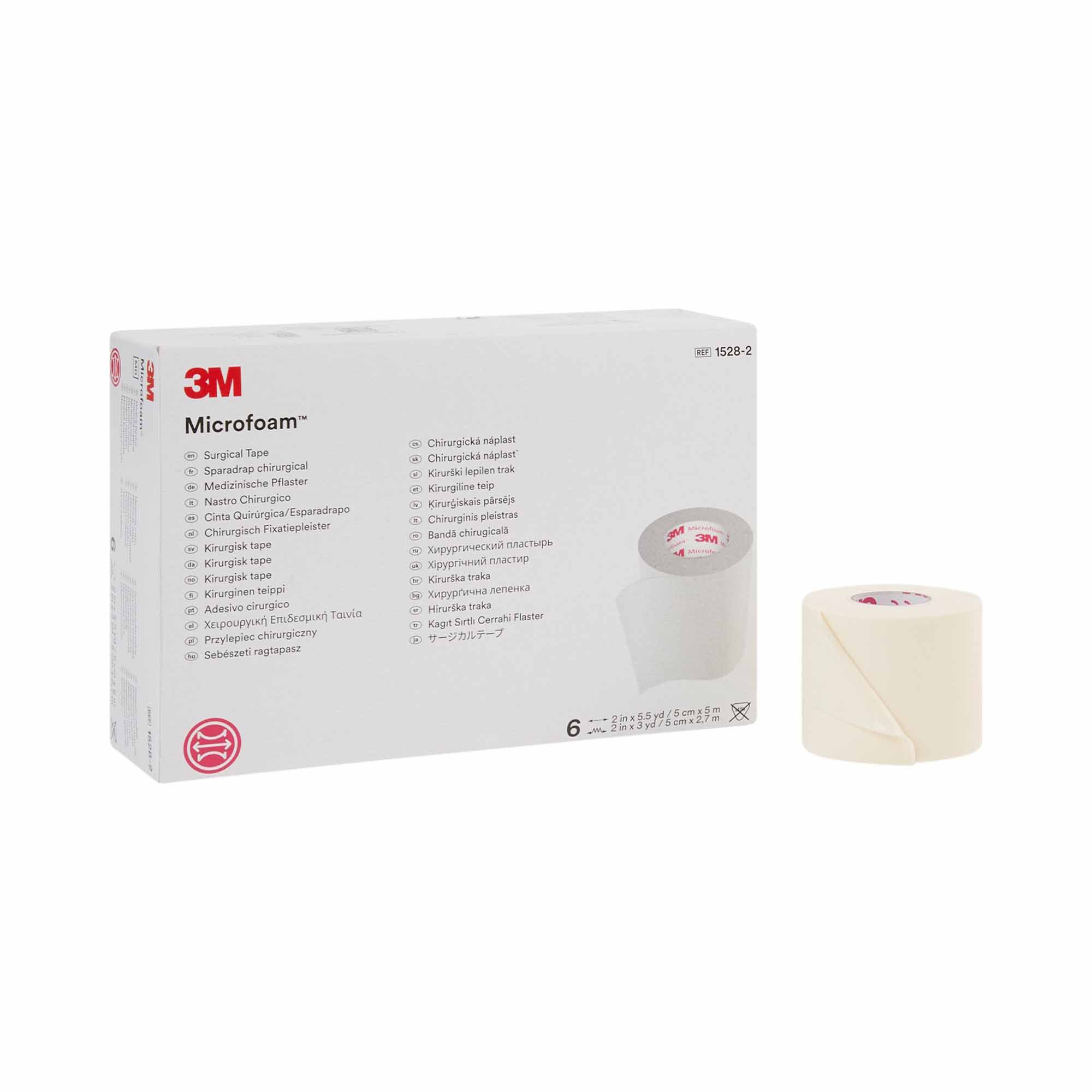 3M Microfoam Foam / Acrylic Adhesive Medical Tape, 2 Inch x 5-1/2 Yard, White MK 5961