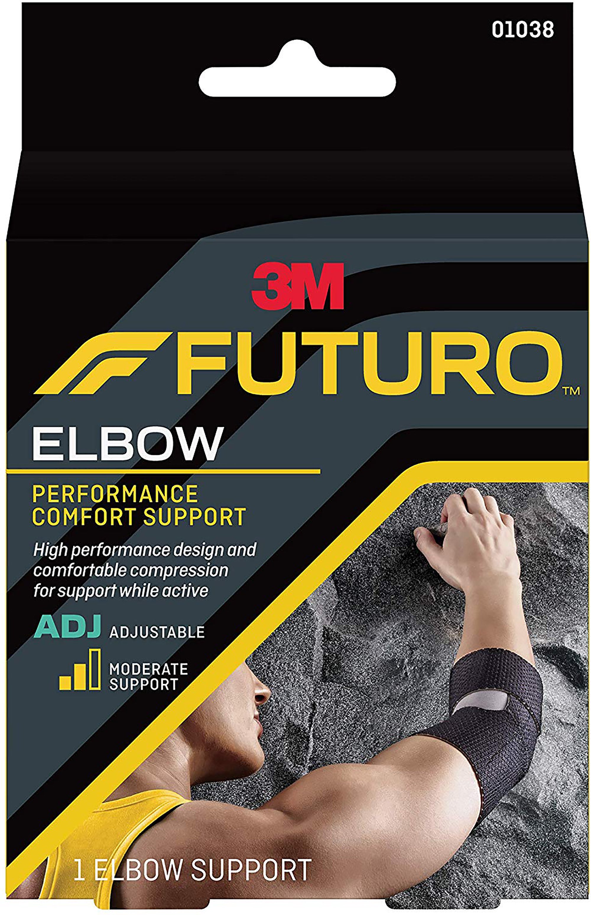 3M Futuro Elbow Support, Left or Right Elbow, Black, One Size MK 971882