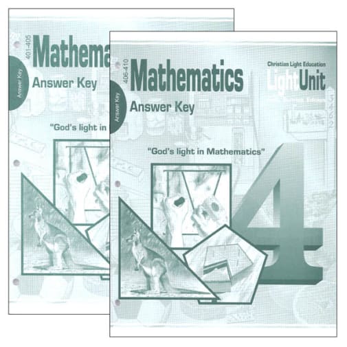 Christian Light Mathematics LightUnit 401-410 Answer Key Set Sunrise Edition