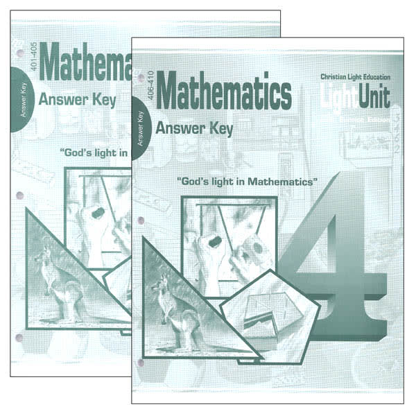 Christian Light Mathematics LightUnit 401-410 Answer Key Set Sunrise Edition