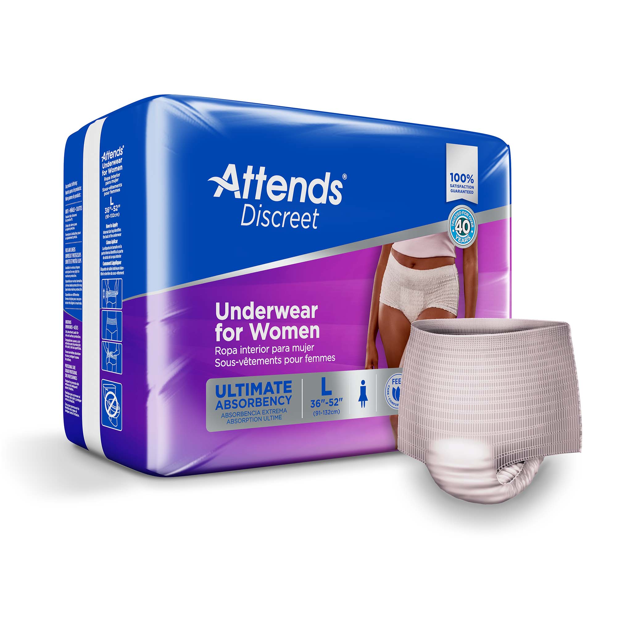 Attends Discreet Women's Underwear, Level 5, Large MK 1039111