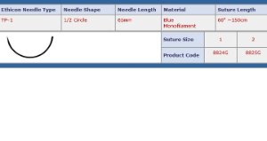 Nonabsorbable Suture with Needle Prolene Polypropylene TP-1 1/2 Circle Taper Point Needle Size 2 Monofilament MK 72430