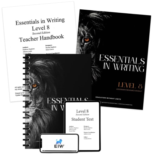 Essentials in Writing Level 8 Bundle with Assessment 2nd Edition (Online Video Access, Textbook, Assessment and Teacher Handbook)