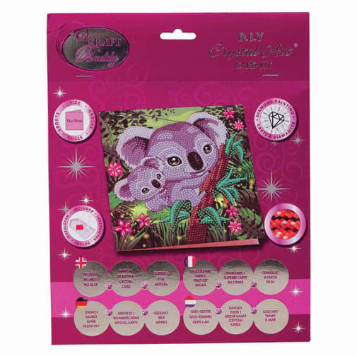 Crystal Art Card Kit - Koala Hugs