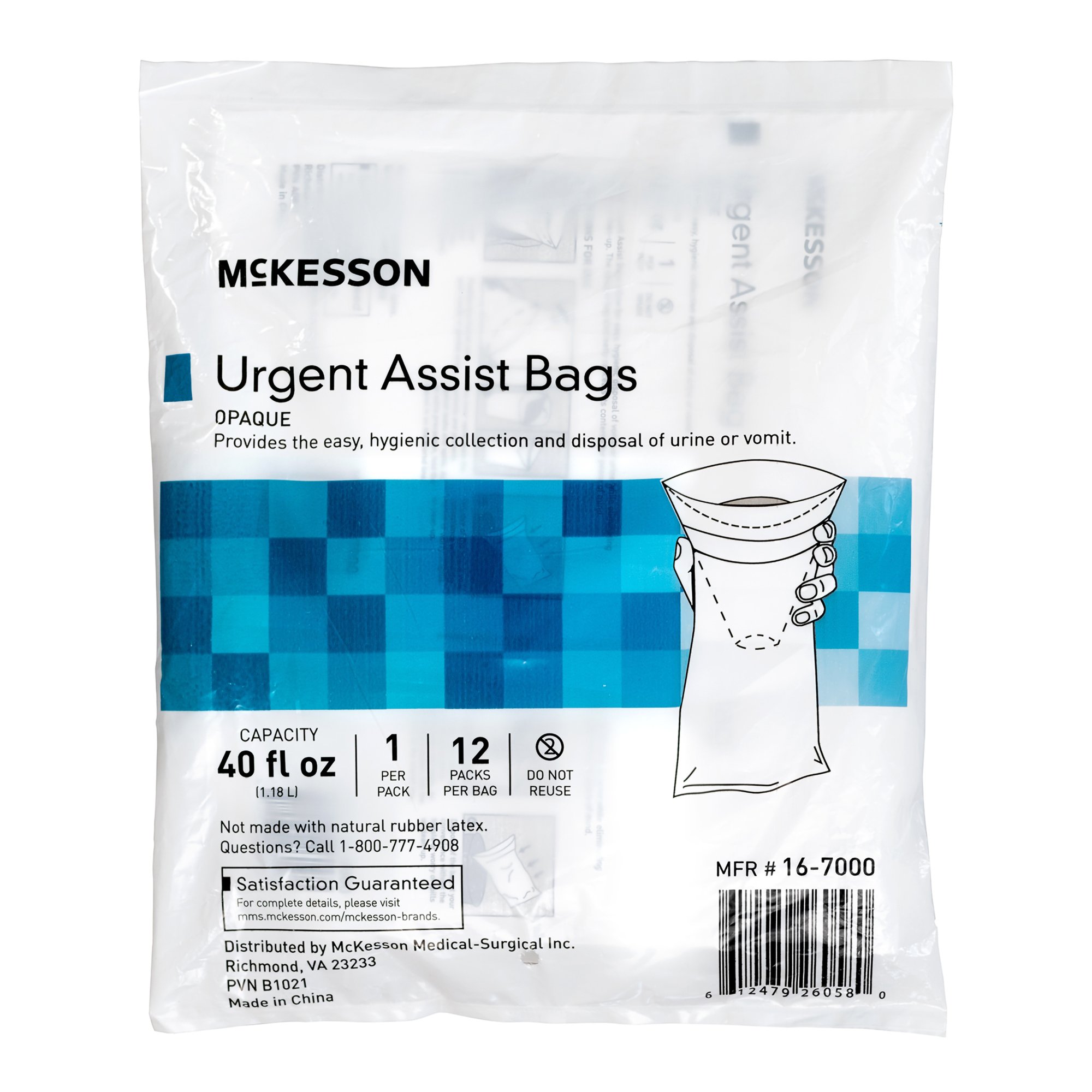 Emesis Bag McKesson 40 oz. White MK 1196425