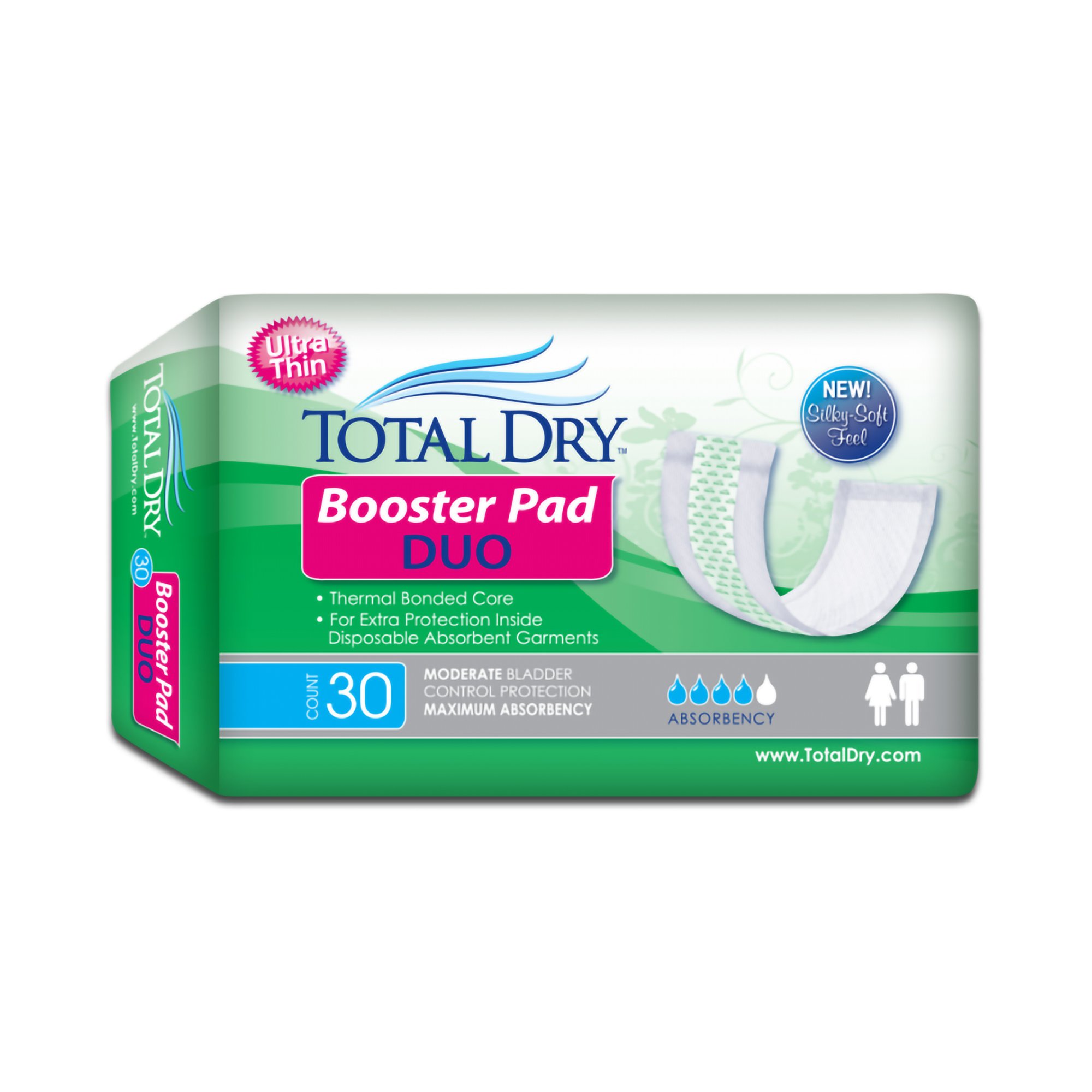 TotalDry Duo Maximum Absorbency Incontinence Booster Pad, 12-Inch Length MK 975696