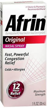 Afrin Original Oxymetazoline Sinus Relief, 30 mL Pump Mist Bottle MK 1005559