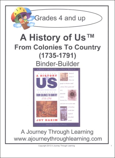 History of US Binder Builder Book 3 - From Colonies to Country Printed