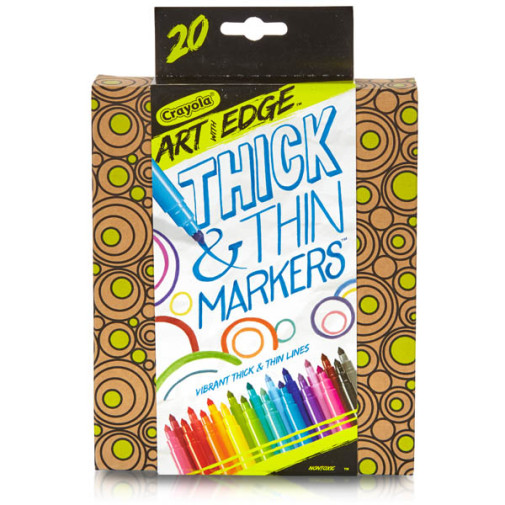 Crayola Art With Edge Washable Thick & Thin Markers - 20 count