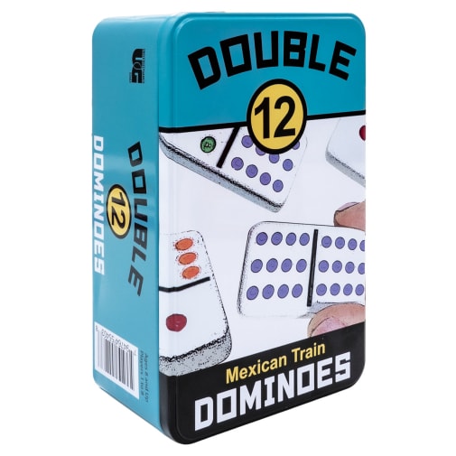 Double Twelve Dominoes Set in Storage Tin
