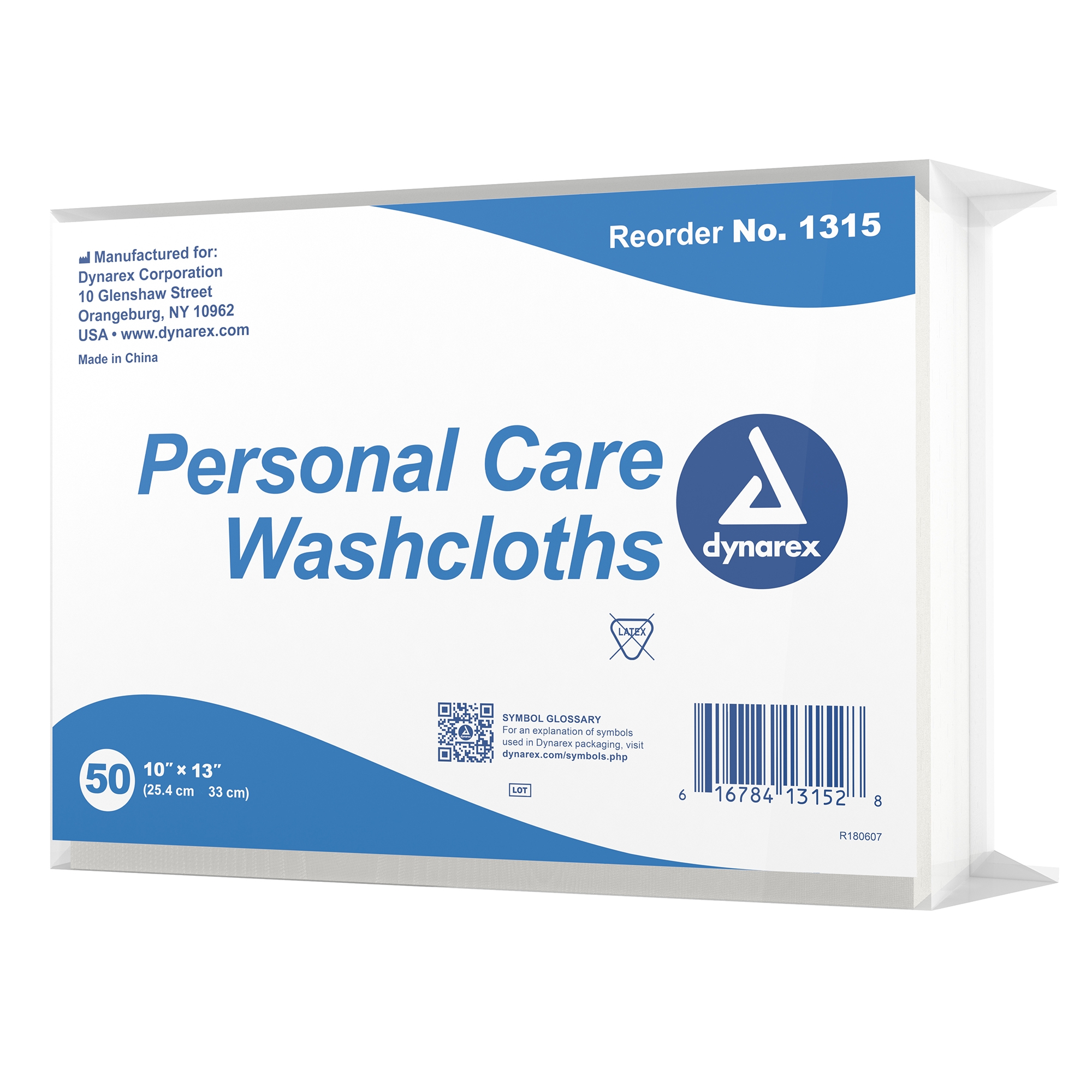 dynarex Personal Care Washcloth, Disposable, 10 x 13 Inch MK 837502