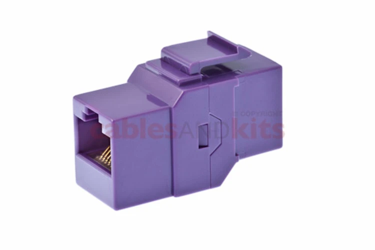Cat5e RJ45 Inline Coupler Type Keystone Jack, Purple