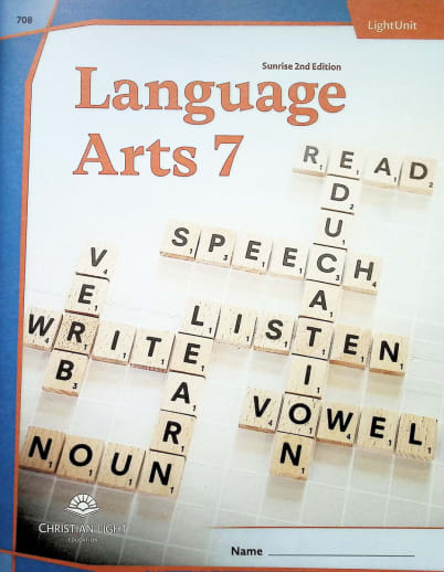 Language Arts LightUnit 708 Sunrise 2nd Edition