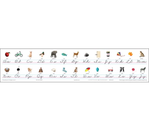 Illustrated Alphabet Desk Strip (Cursive)