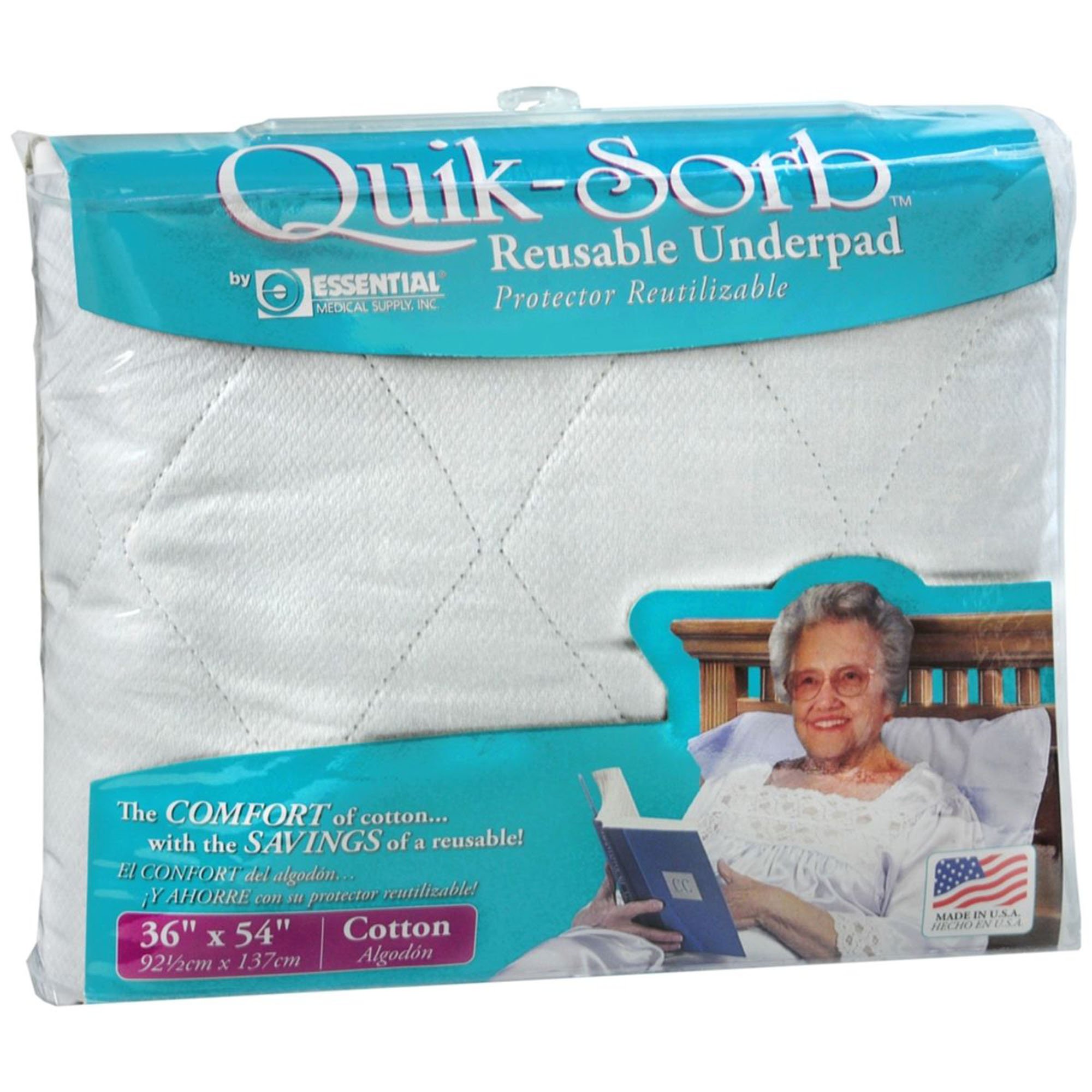 Quik-Sorb Reusable Underpad, 36 x 54 in., Blue MK 696440