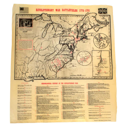 Revolutionary War Battlefield Map 1775-1781 Historical Document