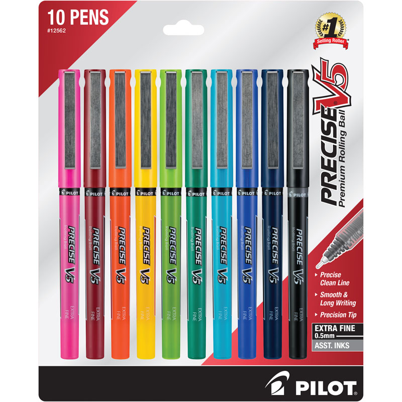 Precise V5 Extra Fine Point Pen - Assorted Colors (10 pack)