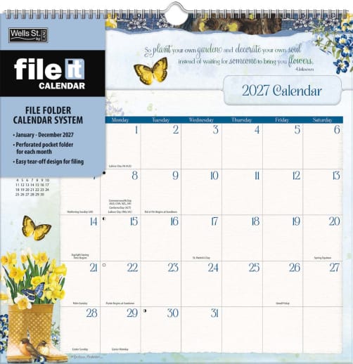 Botanical Gardens 2027 File-It Wall Calendar